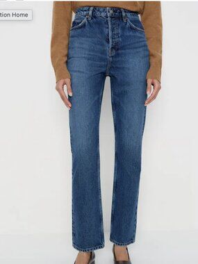 REFORMATION Cynthia High Rise Straight Long Jeans-Size 25